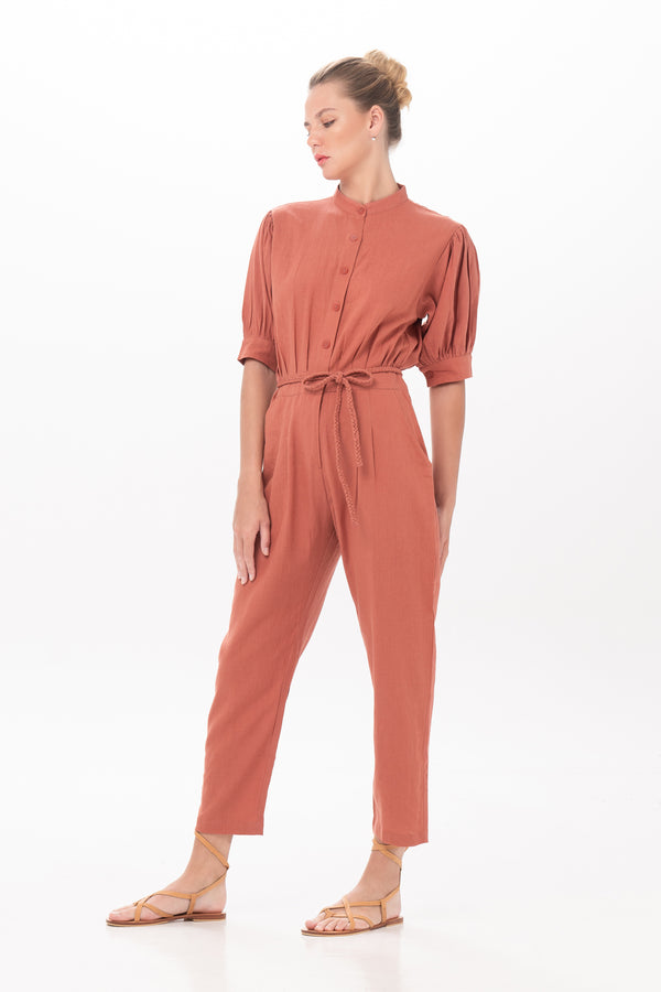 Isa Jumpsuit in Mahogany