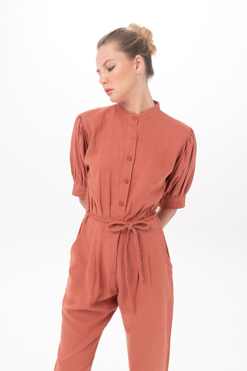 Isa Jumpsuit in Mahogany