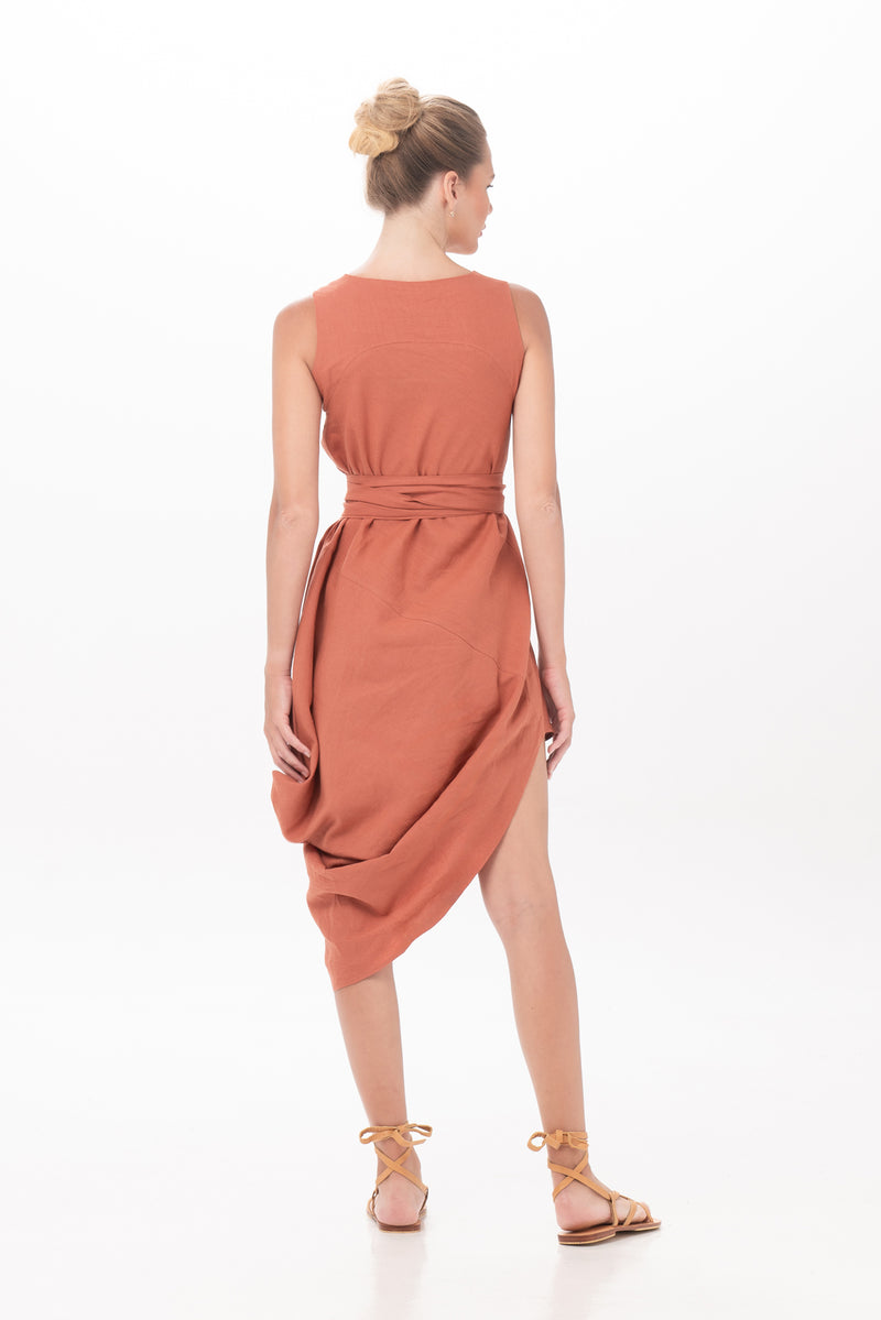 Tisya Dress in Mahogany