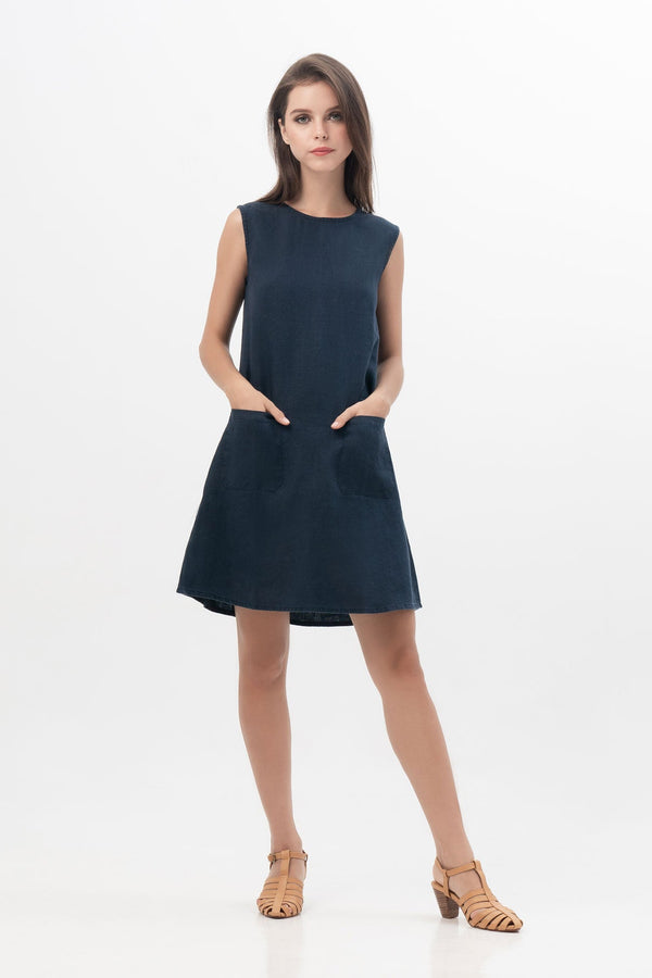 Alina Dress in Navy