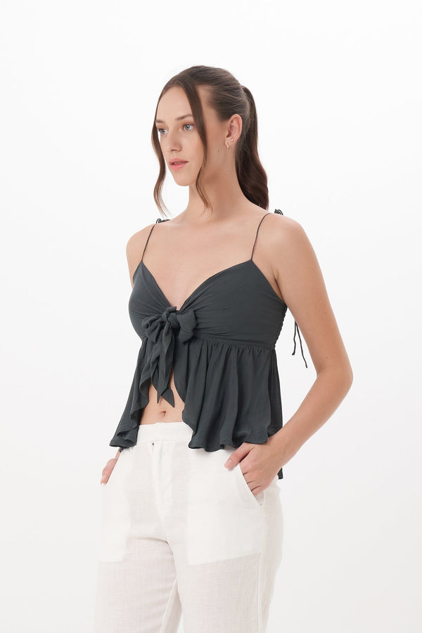 Jean Top in Charcoal