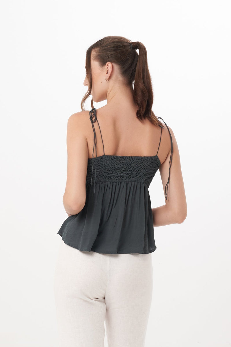 Jean Top in Charcoal