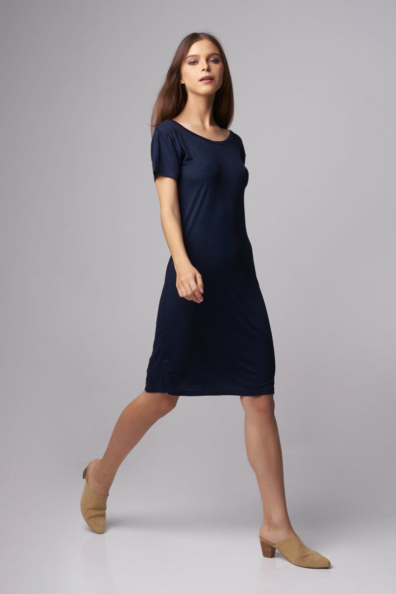 Naina Basic Dress in Navy